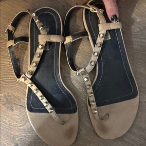 Stylish Tan and Black Sandals